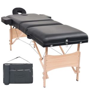 TABLE DE MASSAGE - TABLE DE SOIN BLL Table de massage pliable à 3 zones 10 cm d'épaisseur Noir 7416654251423