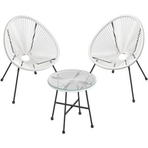 Ensemble table et chaise de jardin SONGMICS Salon de Jardin, Lot 3 Meubles de Terrass