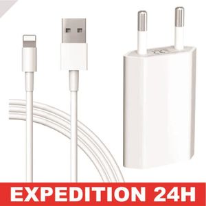 CHARGEUR - ADAPTATEUR  Chargeur pour iPhone 8/8 Plus/ 7/7 Plus/ 6/ 6S/ X/