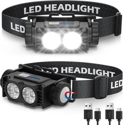 Lampe Frontale Pectorale Running 500 Lumens – USB Rechargeable, IPX5, Angle Réglable, Batterie 2500 MAh