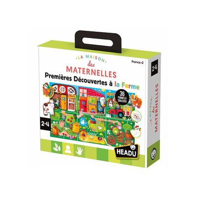 Jeu Montessori Headu – Ma Première Ferme Pédagogique, 6 Planches + 36 Silhouettes, Découverte Animale Dès 2-3 Ans