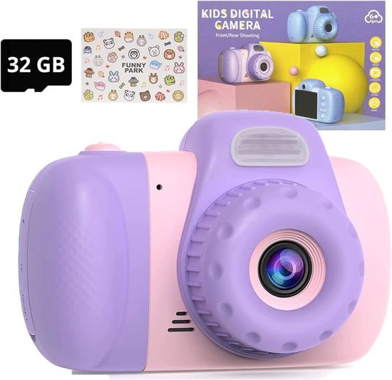 Appareil Photo Enfant 1080P - 32 Go Incluse - Jouet 3 Ans+ - Cheval Violet