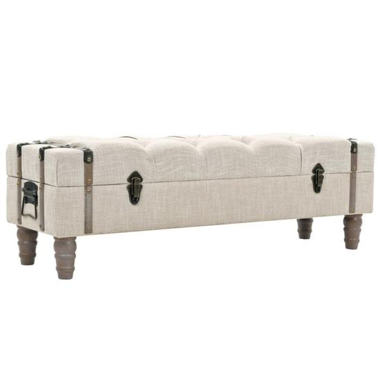 Banquette bout de lit Carissa style Baroque Français feuille or similicuir blanc boutons Crystal Sw