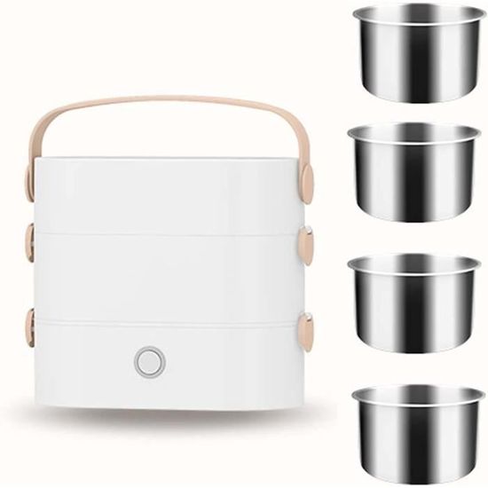 Boîte-repas Chauffante électrique 1.2L Avec Batterie 21000mAh - Contenant Inox 304, Chauffage Programmable, Idéale Bureau/chantier/camping - 7