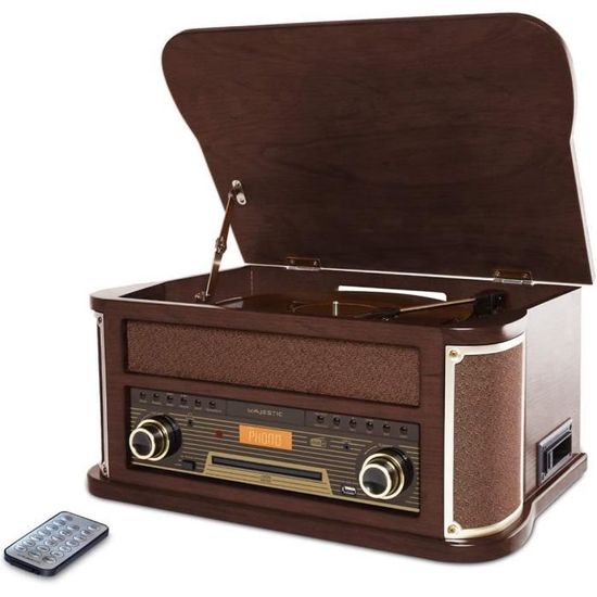 Platine Vinile Vintage HOB Party 540 Avec Radio - 33T Et 45T - En Boîte, Pour Pièces (ne Fonctionne Pas)