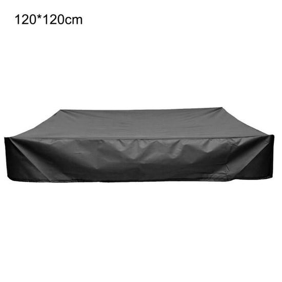 Housse De Protection Pour Bac à Sable 120x120 Cm - Imperméable Et Anti-poussière - Noir
