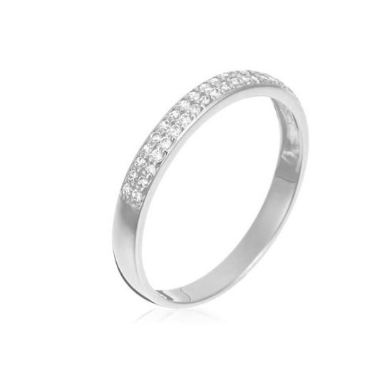 Bague Femme Alliance "Justesse Blanche" Or blanc