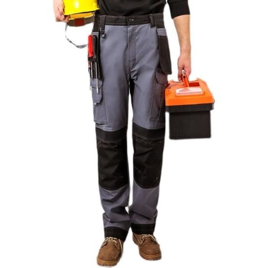 Pantalon De Travail Cargo Artisanal 270g/m² - 8 Poches, Renforts Polyester, Rouge Classique