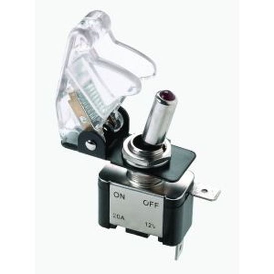 INTERRUPTEUR TYPE AVIA TOP GUN LED ROUGE CAP CARBONE