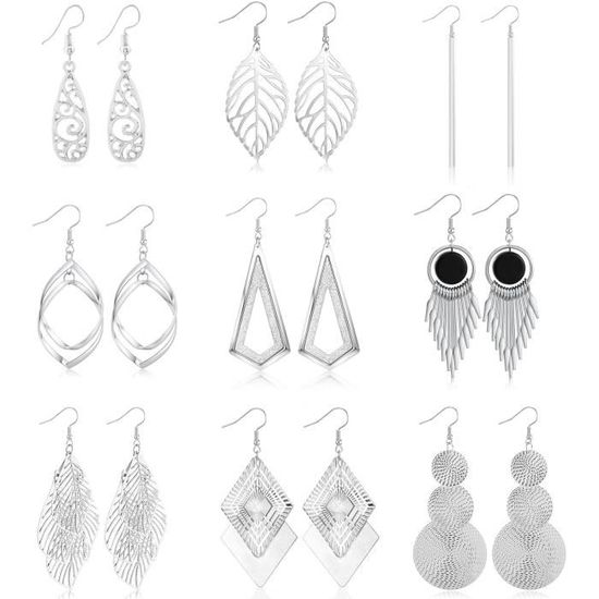 Boucles D'oreilles Femme Carador Pendantes Torsadées Argent 925/000