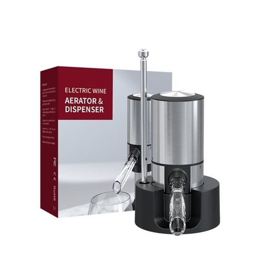 Aérateur De Vin électrique - Décanteur Instantané Pour Vin Rouge Et Blanc, Avec Bec Verseur Et Nettoyage Facile (rouge)