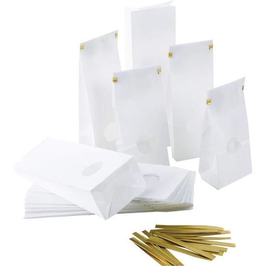 Logbuch-Verlag 100 sacchetti di carta kraft 16 x 23 cm, formato A4, per piccoli regali di colore naturale, piatti di carta