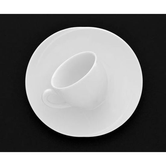 Set De 6 Tasses à Espresso Avec Soucoupes - Porcelaine Blanche, Décor Pointillé En Relief, 125 Ml