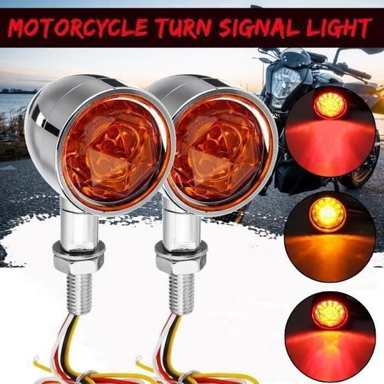 Clignotants Moto 12V 6W - Paire De Feux Arrière LED Pour Suzuki DL 650 V-Strom & DL 1000 2004-2012 (Brun)