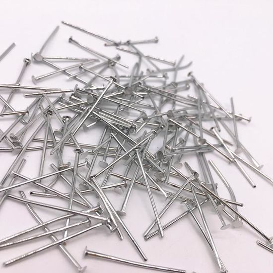 100 épingles à Tête En Acier Inoxydable 30 Mm - Fabrication De Bijoux