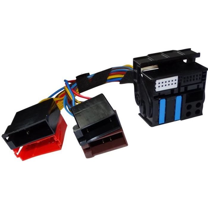 Aerzetix: Adaptateur faisceau câble fiche ISO pour autoradio navigation RNS-E Audi A3 A4 A6 C12064