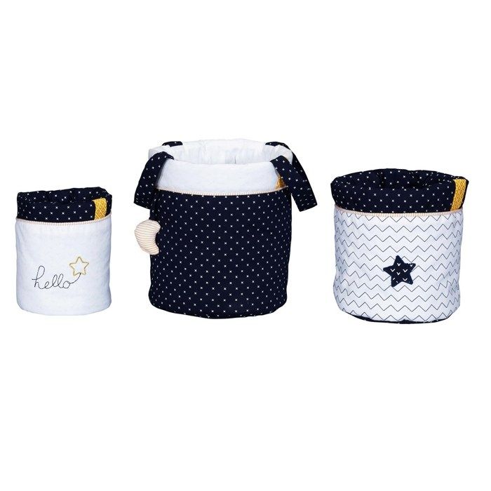 Lot de 3 panières gigognes Sauthon Hello Textile