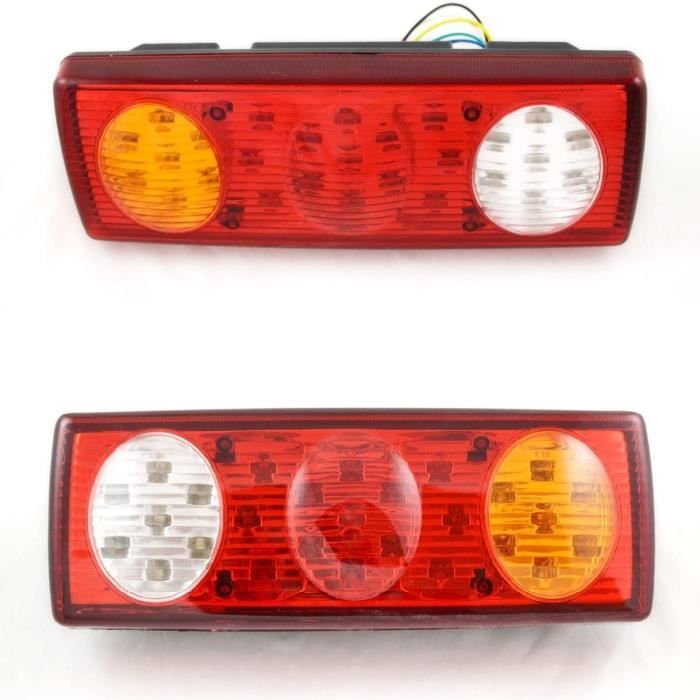 2x 27 Leds Arrêter Feux Arrière 12V pour Camion, Remorque, Camionnette, Châssis, Benne, Caravane