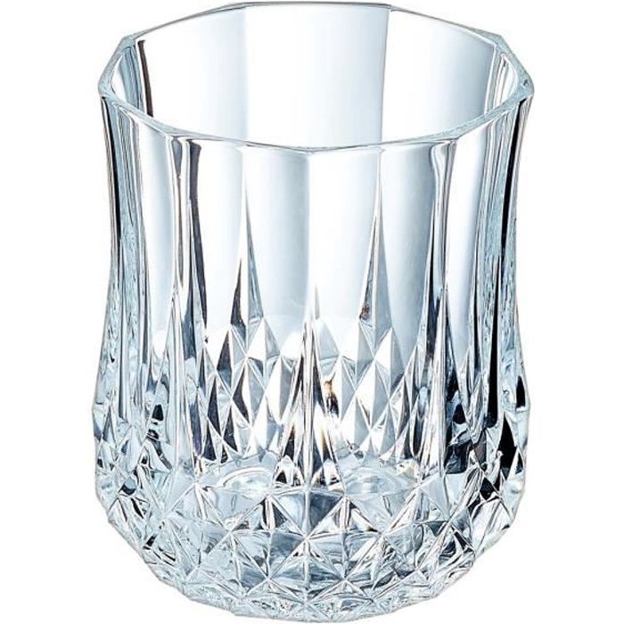 6 verres à eau vintage 23cl Longchamp - Cristal d'Arques - Verre ultra transparent au design vintage Cristal Look