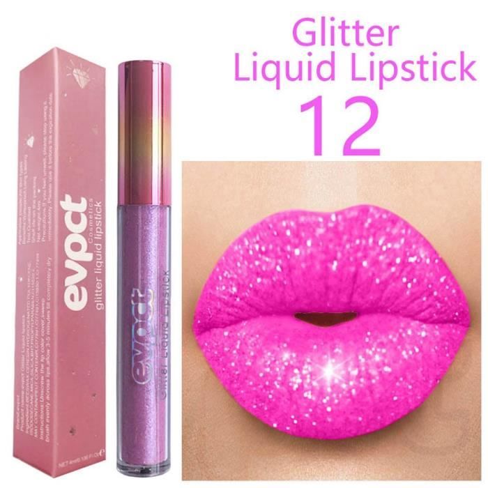 Fashion Lipstick Lipstick Cosmetics Women Sexy Waterproof Lips Metallic Lip Gloss 4ML9