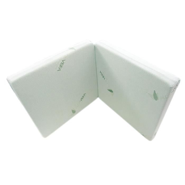 MATELAS PLIANT 2 PARTIES 60X120 HAUTEUR 7 CM DÉHOUSSABLE, EN WATERFOAM, HOUSSE EN ALOE VERA, MOUSSE DENSITÉ 30 KG/M³