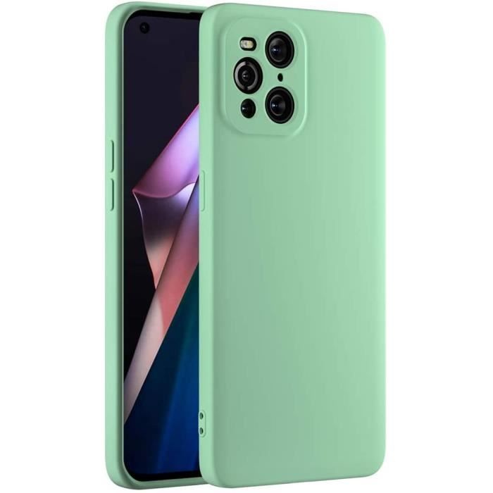 Coque Oppo Find X3 Pro 5G, Couche Intérieure en Fibre et Protection Caméra, Etui Housse Silicone Mince Souple Anti-RayuresX