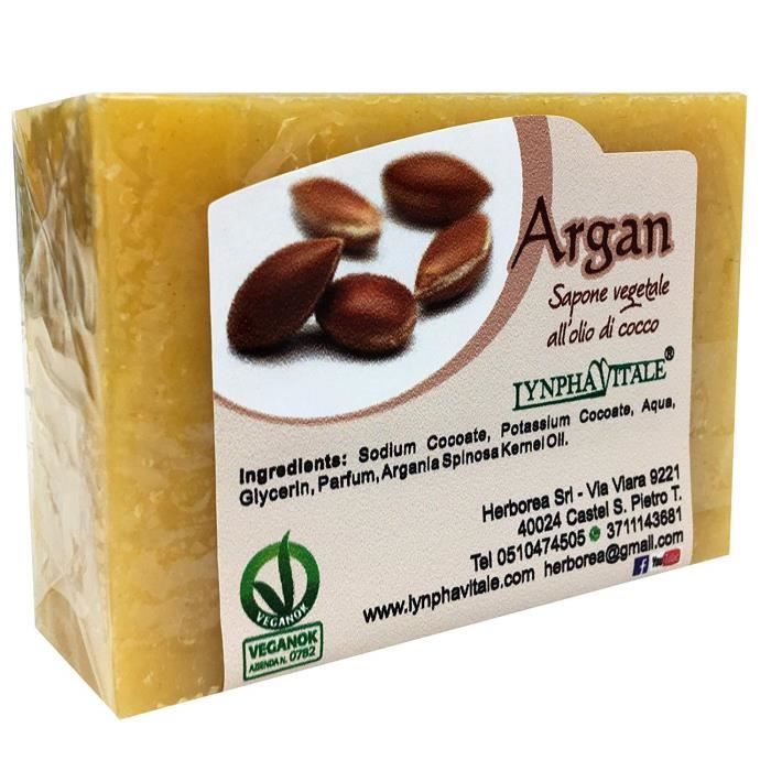 Savon à l'Huile d'Argan – Savon artisanal, naturel, travaillé à froid - Savon hydratant pour le visage et le corps - 100 gr
