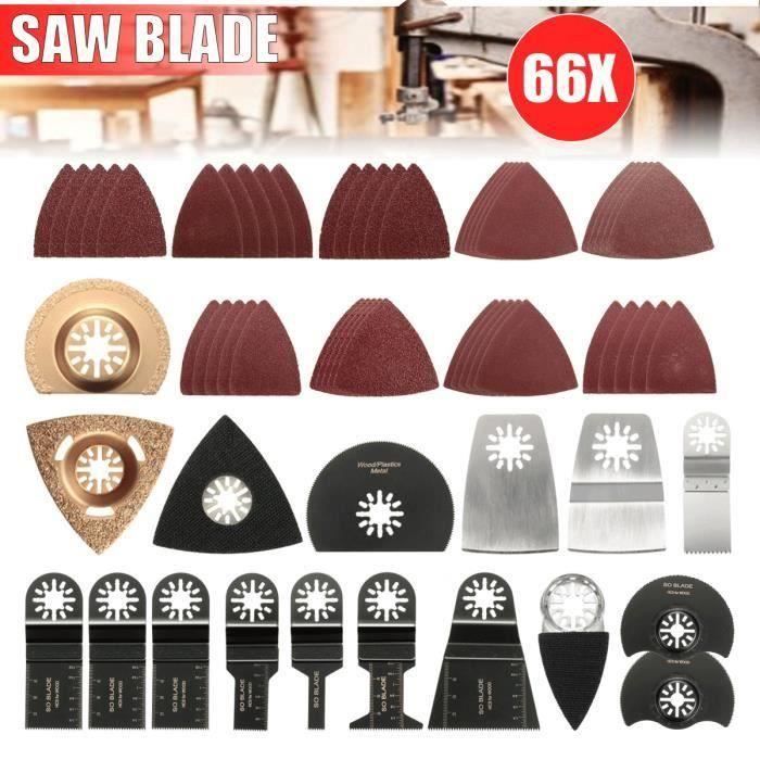 66pcs Lame Scie Menuiserie Multifonction Outil pour Fein Bosch Kit DIY Meg30700