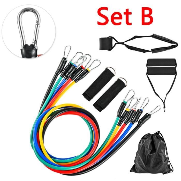 Accessoires Fitness - Musculation,11 pièces-ensemble 100LBS bandes de résistance ensemble extenseur Yoga entraînement - Type Set B