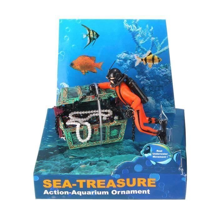 LP Nouveau Poitrine de Tresor en Forme d'Aquarium Action Air Ornament pour Aquarium de Poisson Aquascaping Cou..... - LPCYE0310A6397