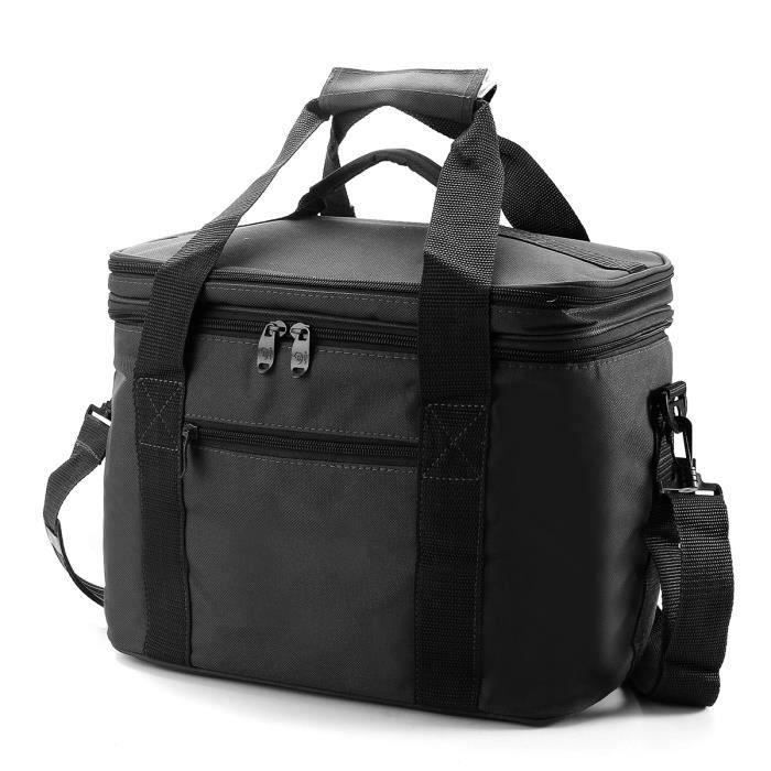 OSMOND Sac Isotherme Boîte Repas Déjeuner Double Couche Glacière Pique-nique Voyage NOIR