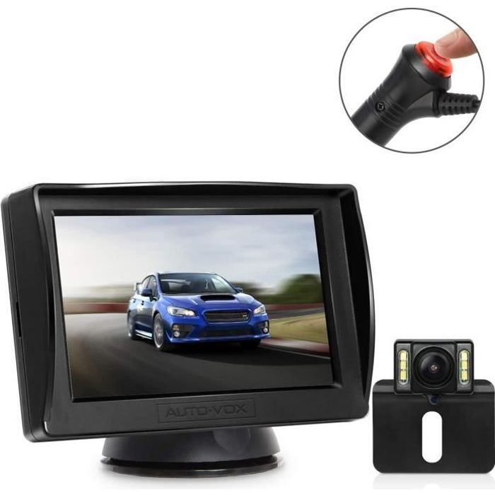 AUTO-VOX Caméra de recul M1 Pro Caméra de Recul HD à Deux Fils Connexion, Caméra Etanche avec 6 LEDs & 4,3\