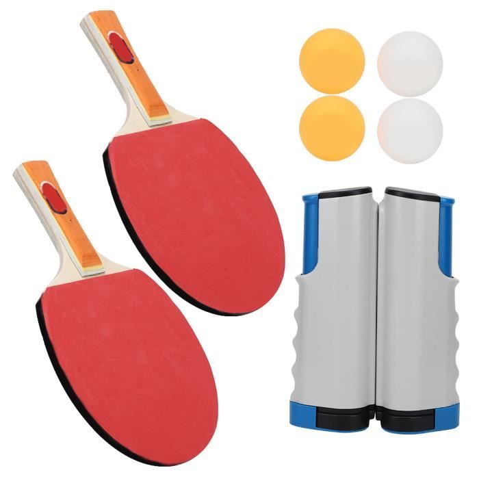 VGEBY Balle de ping pong Tennis de table Set Portable Télescopique Net Rack Raquettes Ping Pong Balls Accessoires de
