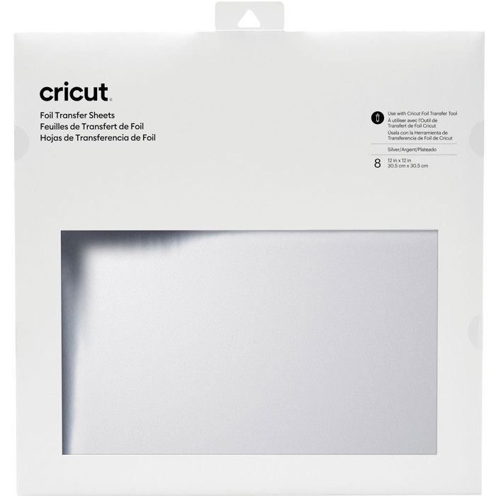 Cricut : Feuilles Transfert Foil Argenté 30,5 cm 8 pièces