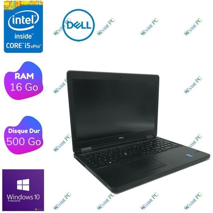 Dell Latitude E5550 - Intel Core i5 5300U - RAM 16 Go - HDD 500 Go - 15.6- FHD - Windows 10 professionnel - ORDINATEUR PORTABLE