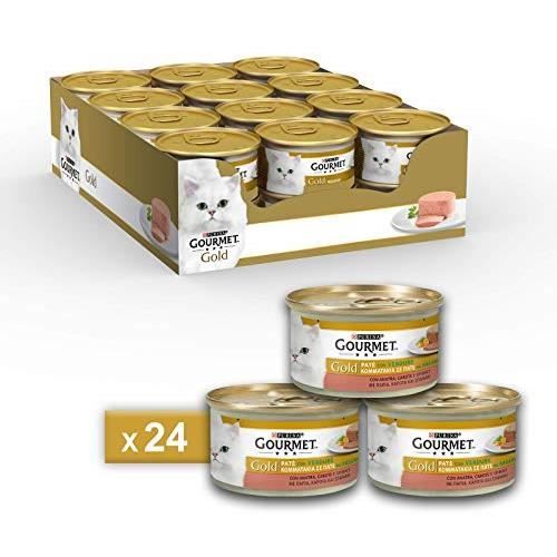 Gourmet Gold Pâté pour Le Chat, avec légumes, avec Canard, Carottes et épinards, 85 g – Lot de 24 pièces 12254203
