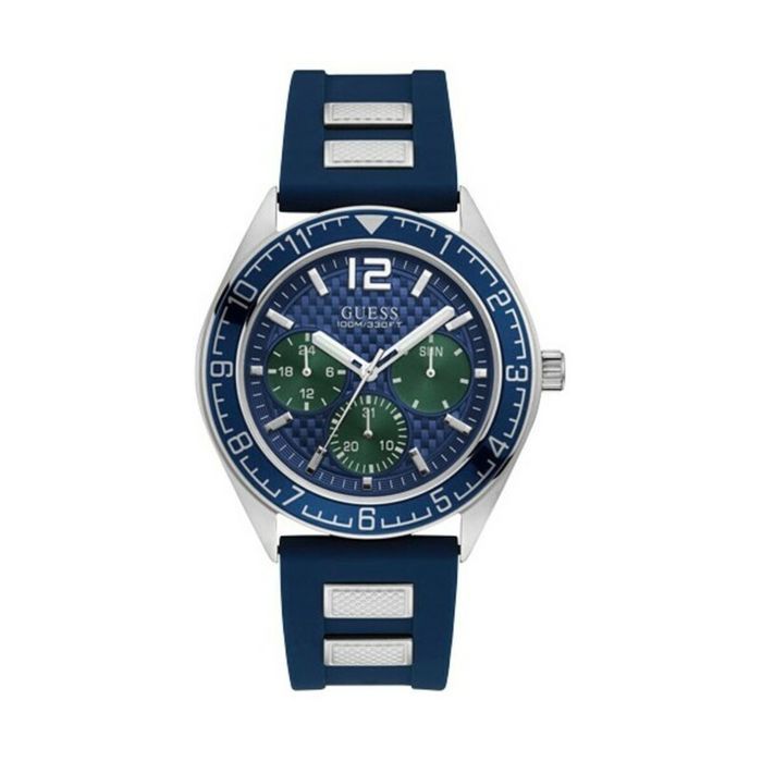 GUESS QUARTZ ANALONG WATCH Homme 44mm Bleu Quartz Montre W1167G1
