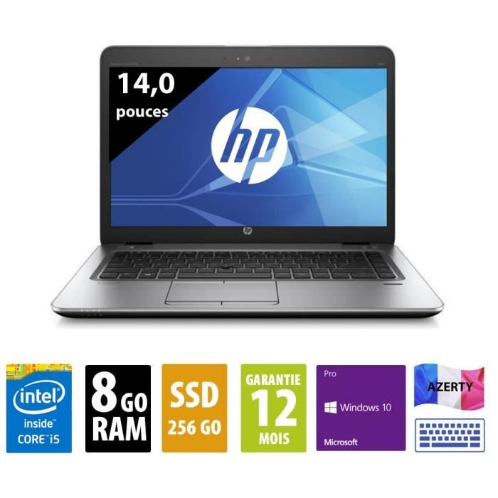 HP Elitebook 840 G3 - 14 pouces - Core i5-6300U - 8Go RAM - 256Go SSD - WXGA (1366x768) - Windows 10 Pro (reconditionné certifié)