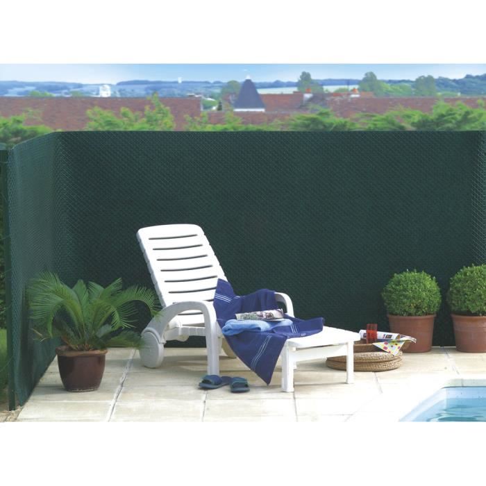 INTERMAS - Brise vue vert en maille plastique 100% occultant 1,2 x 5m TANDEM