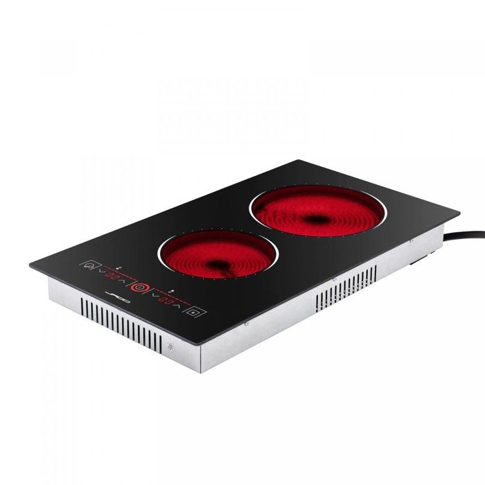 Jago® Table de Cuisson - Vitrocéramique, 2 Foyers, Encastrable, 3000 W, Contrôle Tactile, Minuterie - Plaque de Cuisson Électrique