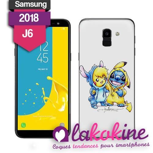 Coque Samsung Galaxie J6 2018 Pikatchu Stitsh Pokemon Disney