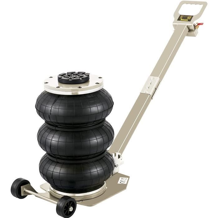 Équipement Garage Et Atelier - Cric Pneumatique 3 Tonnes Levage Coussins Triples Gonflable Rouleur Hauteur 15-40