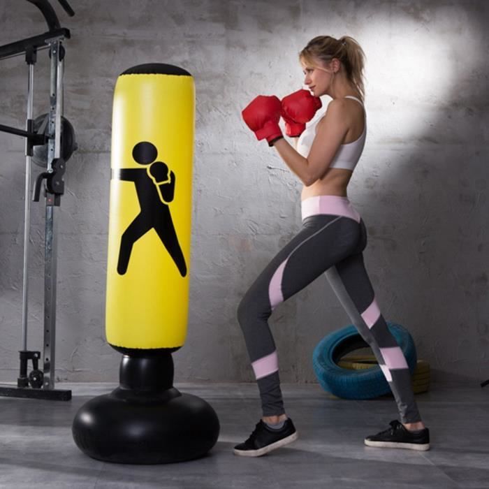 Colonne de boxe gonflable pour enfants de 1,6 m de haut vertical - sac de sable gonflable pour adultes