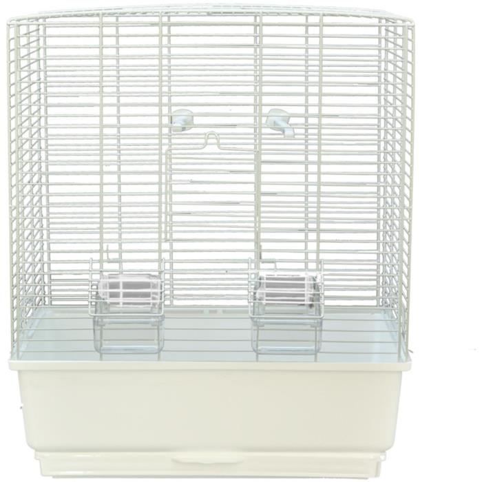 VADIGRAN Cage Katia - 40x27x48 cm - Blanc et moka - Pour oiseau