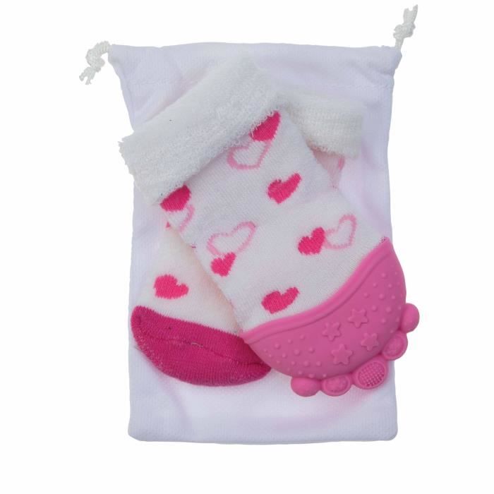 NUBY Chaussettes de dentition - Rose - 3 mois +