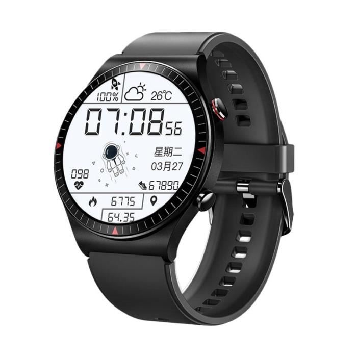 RUMOCOVO® Montre connectée 4G pour hommes, musique, appels, Bluetooth, casque TWS, enregistrement tactile,2324 - Noir