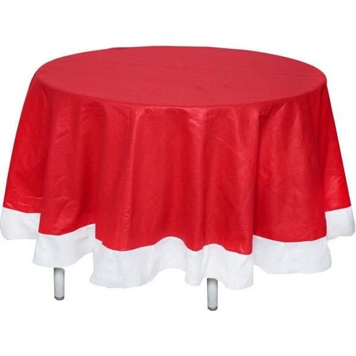 Nappe ronde de noël rouge et blanche (x1) REF/6021