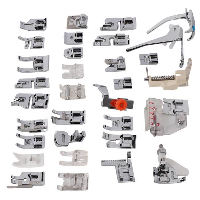VGEBY Kit de pied-de-biche de couture Kit de pied-de-biche 32 pièces / ensemble accessoires de machine à coudre multifonctionnels