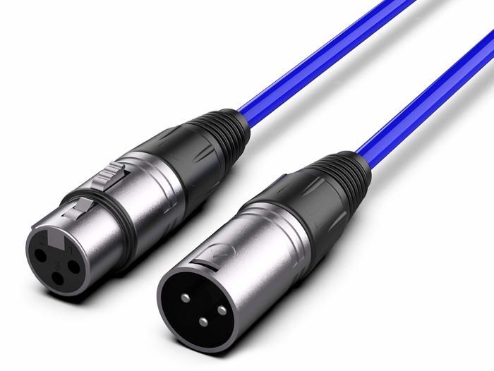 Audibax 10101132 Câble XLR mâle–XLR femelle 10 m Bleu — Cuivre OFC blindage anti‑interférences
