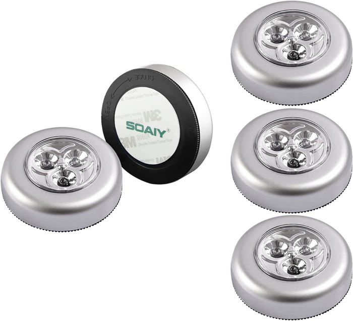 Lot de 5 Lampe Spot LED Autocollant Éclairage Supplémentaire Alimenté par 3 Piles/Batteries pour A8